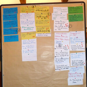 Die Arbeitsergebnisse stehen auf den Metaplan- Kärtchen