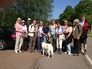 Die Wandergruppe beim Start