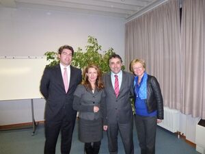 v. li.: T.Hitschler,SPD Südpfalz; Heike Raab, Staatssekretärin, R.Scherrer, VG Hagenbach, MdL Schleicher -Rothmund