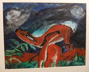 Fanz Marc: rote Rehe II, nachgemalt von F. Mittmann